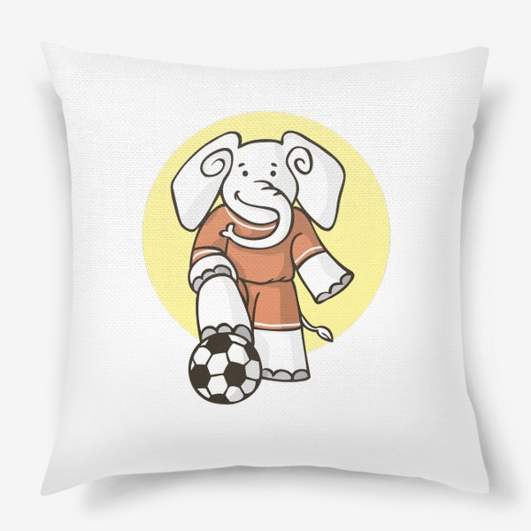 Подушка «иллюстрация слон спортсмен футболист»