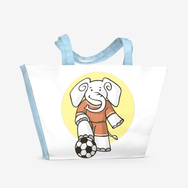 Пляжная сумка «иллюстрация слон спортсмен футболист»