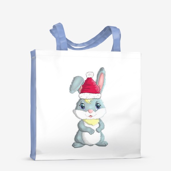 Сумка-шоппер «Символ 2023 Нового года, кролик в шапке Деда Мороза»