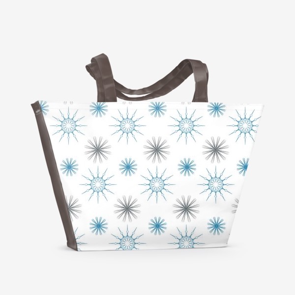 Пляжная сумка «Снежинки зимой»