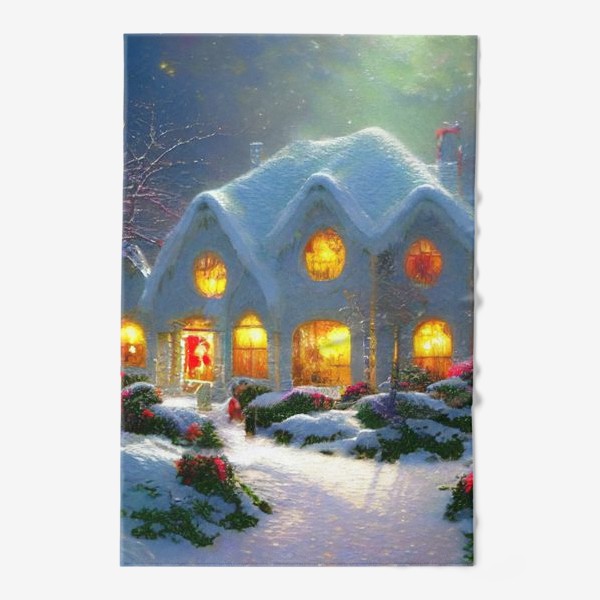 Полотенце «Сказочный зимний домик, покрытый снегом»