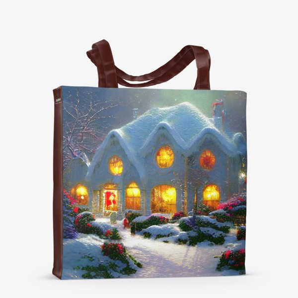 Сумка-шоппер «Сказочный зимний домик, покрытый снегом»