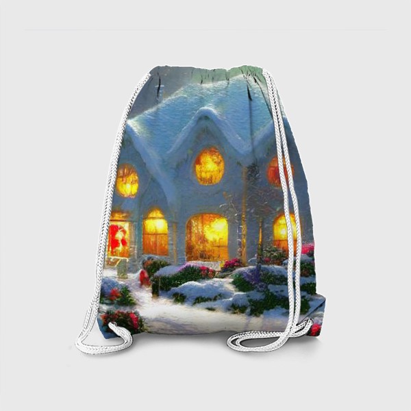 Рюкзак «Сказочный зимний домик, покрытый снегом»