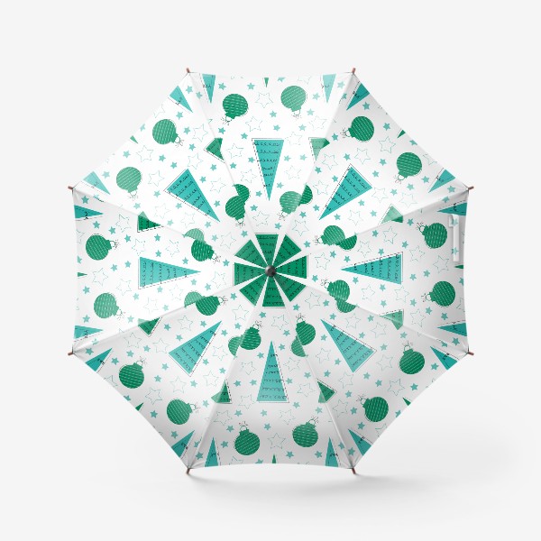 Зонт «Елки, шары и звезды»