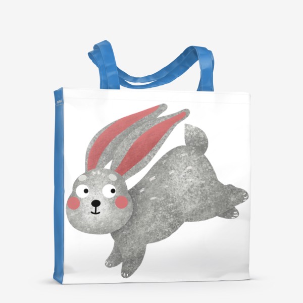 Сумка-шоппер «Серый заяц. Забавный кролик Принт с зайцем или кроликом»