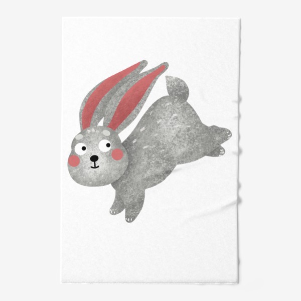 Полотенце «Серый заяц. Забавный кролик Принт с зайцем или кроликом»