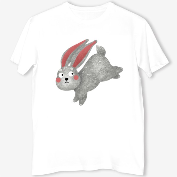 Футболка «Серый заяц. Забавный кролик Принт с зайцем или кроликом»