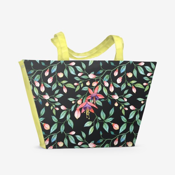 Пляжная сумка &laquo;Паттерн цветков фуксии. Fuchsia pattern&raquo;