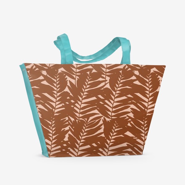 Пляжная сумка «Паттерн с пальмовыми листьями / Pattern with palm leaves»