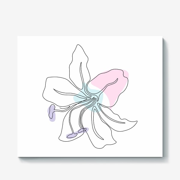 Холст «цветок лилии в стиле минимализма, одной линии, монолиния»
