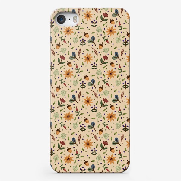 Чехол iPhone «Растения на бежевом фоне»