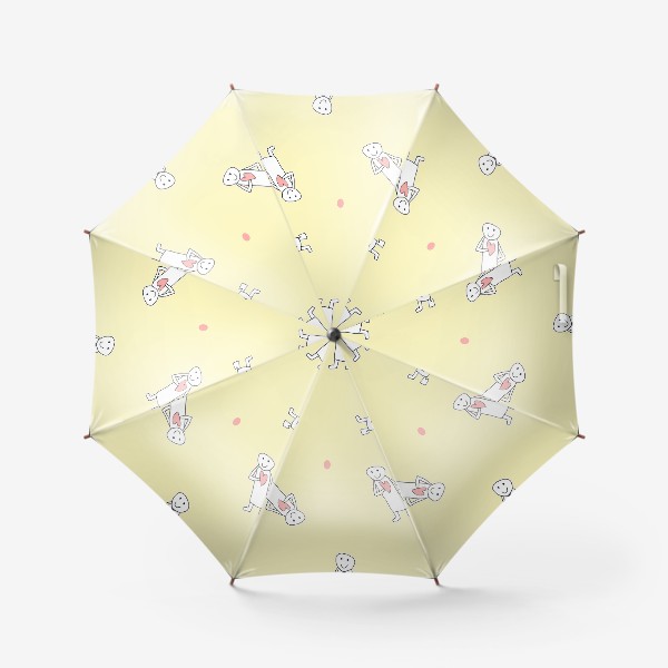 Зонт «Человечек с сердечком на желтом фоне»