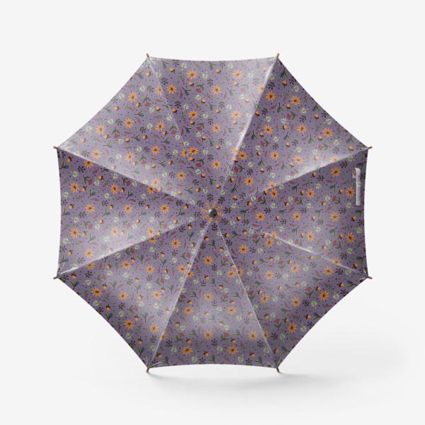 Зонт «Растения на сиреневом фоне»