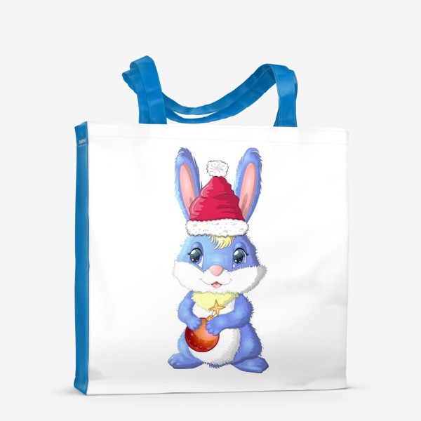 Сумка-шоппер «Символ 2023 Нового года, кролик с новогодней игрушкой в лапках»