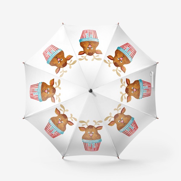 Зонт «новогодний кекс-олень»