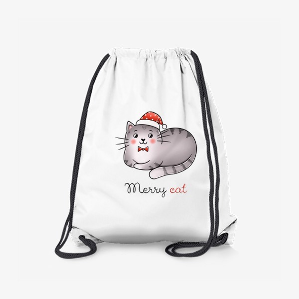 Рюкзак «Котик новогодний в шапке»
