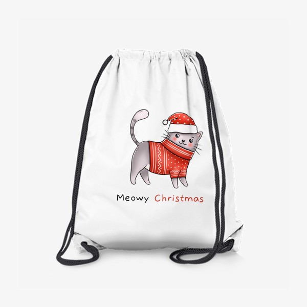 Рюкзак «Котик новогодний в кофте»
