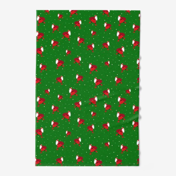 Полотенце «Санта Клаус на зеленом фоне»