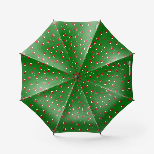 Зонт «Санта Клаус на зеленом фоне»