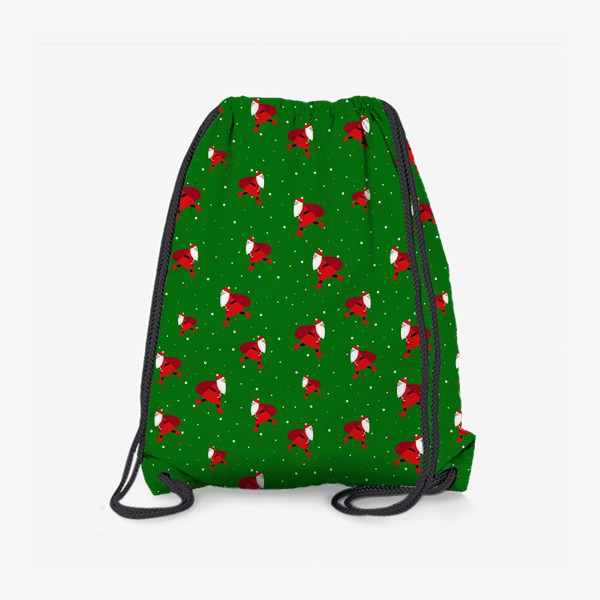 Рюкзак «Санта Клаус на зеленом фоне»
