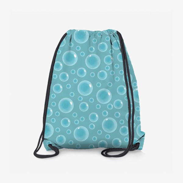 Рюкзак «Воздух и вода. Пузырьки, круги, капли, водный принт»