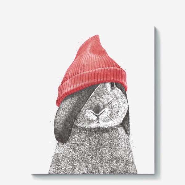 Холст «Кролик в шапке»