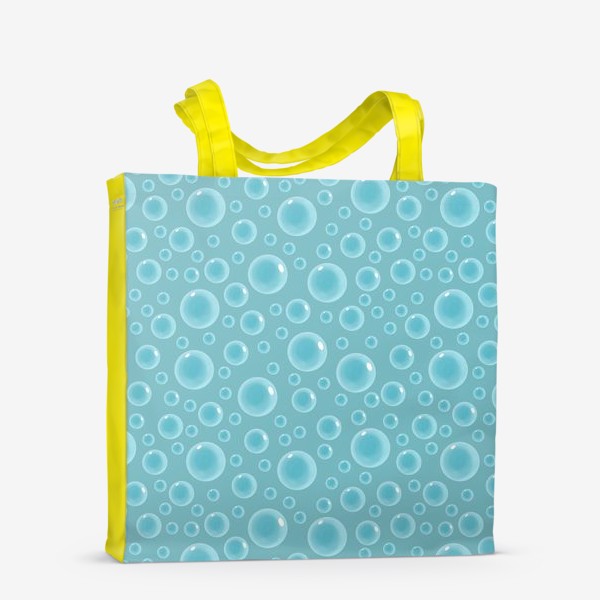 Сумка-шоппер «Воздух и вода. Пузырьки, круги, капли, водный принт»