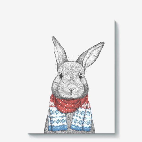 Холст «Кролик с шарфом »