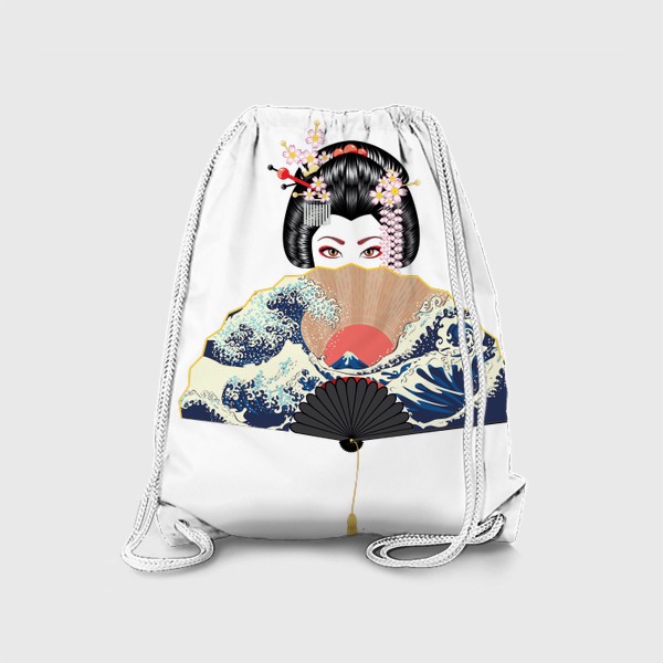 Рюкзак «Портрет японской гейши с большим веером»