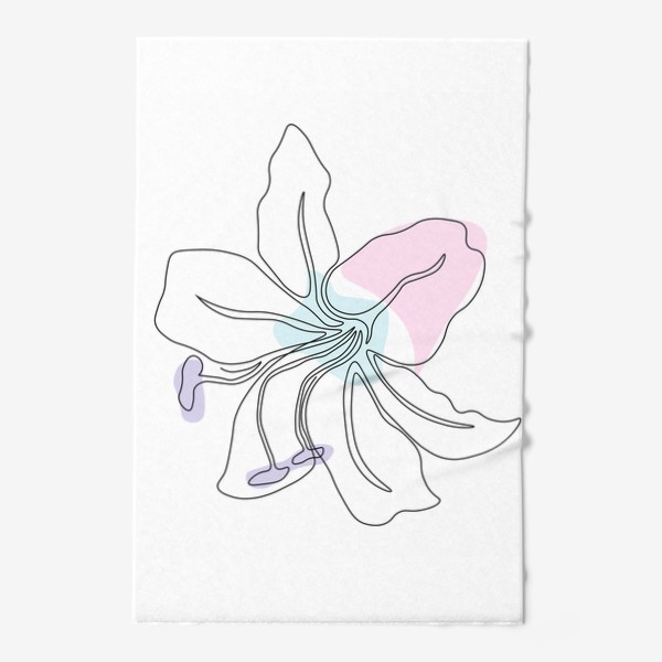 Полотенце «цветок лилии в стиле минимализма, одной линии, монолиния»