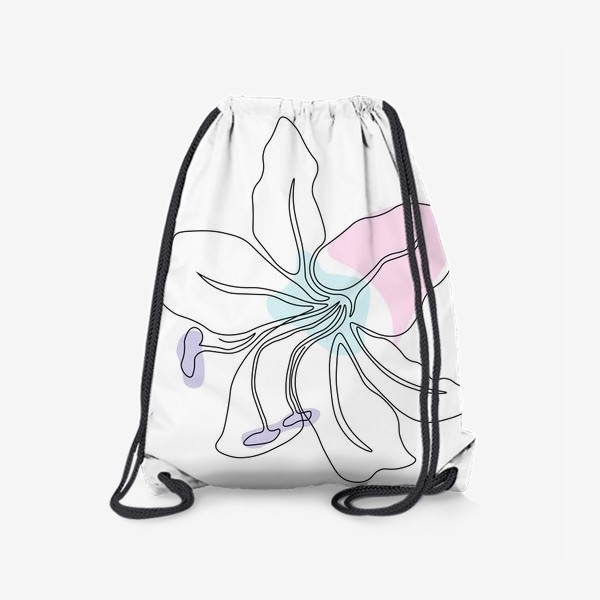 Рюкзак «цветок лилии в стиле минимализма, одной линии, монолиния»