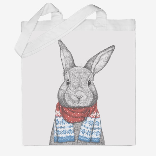 Сумка хб «Кролик с шарфом »