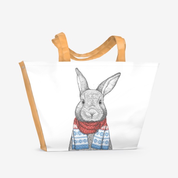 Пляжная сумка &laquo;Кролик с шарфом &raquo;