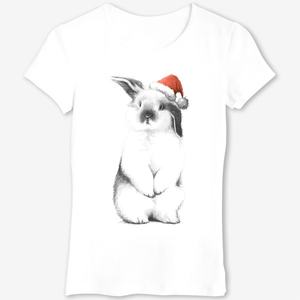 Футболка «Кролик в новогодней шапке»