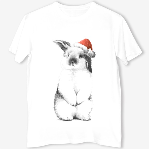 Футболка «Кролик в новогодней шапке»