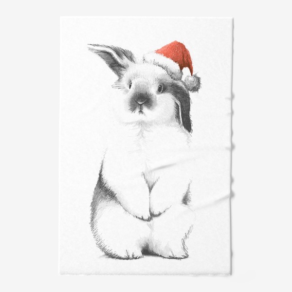Полотенце «Кролик в новогодней шапке»