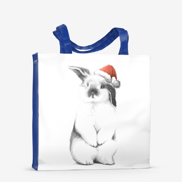 Сумка-шоппер «Кролик в новогодней шапке»
