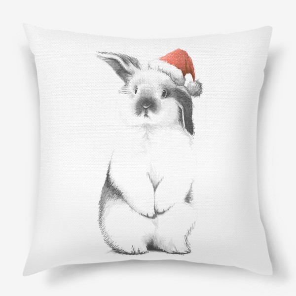 Подушка «Кролик в новогодней шапке»