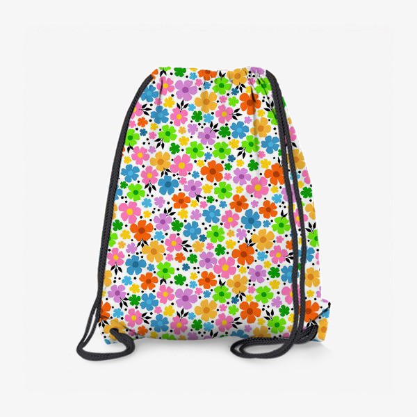 Рюкзак «Яркие цветы, разноцветный принт»