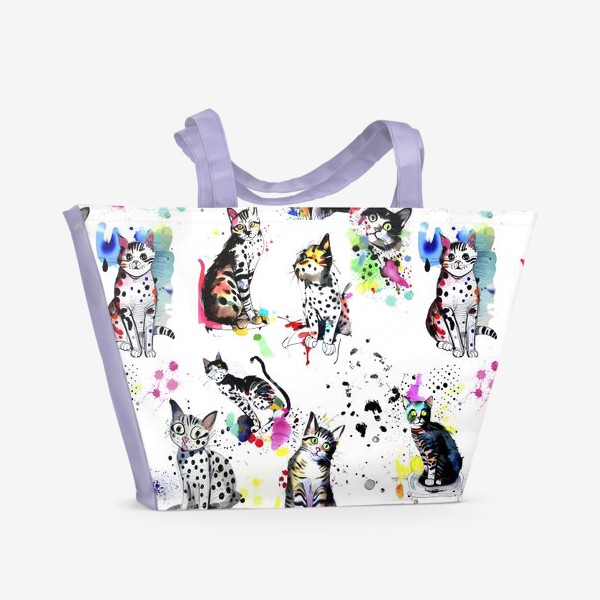 Пляжная сумка «Много котиков»