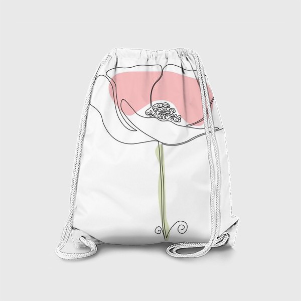 Рюкзак «абстрактный мак в стиле монолинии, одной линией»