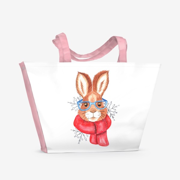 Пляжная сумка «Зимний кролик»