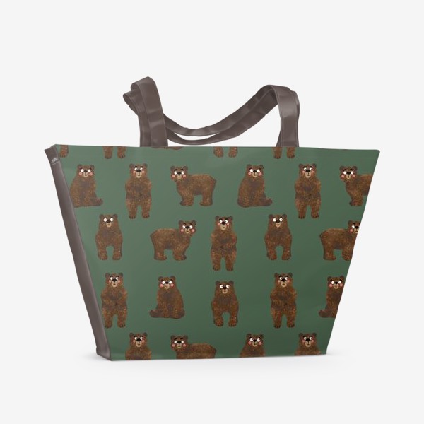 Пляжная сумка «Медведи или Мишки в лесу. Медвежонок и медвежата. Медведь»