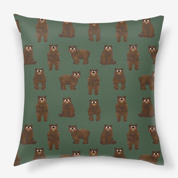 Подушка «Медведи или Мишки в лесу. Медвежонок и медвежата. Медведь»