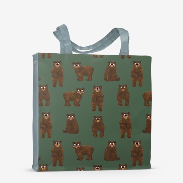 Сумка-шоппер «Медведи или Мишки в лесу. Медвежонок и медвежата. Медведь»