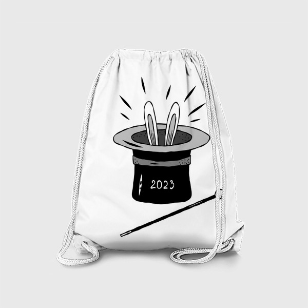 Рюкзак «Шляпа фокусника. Белый кролик в цилиндре. Уши зайца. 2023»
