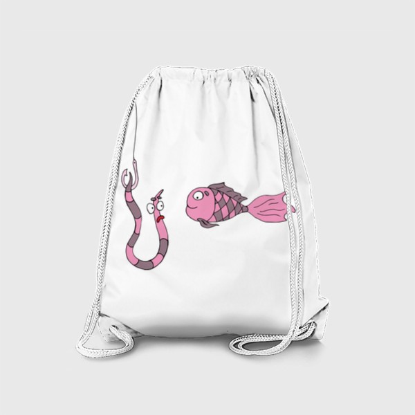 Рюкзак «Розовая рыбка на рыбалке. »