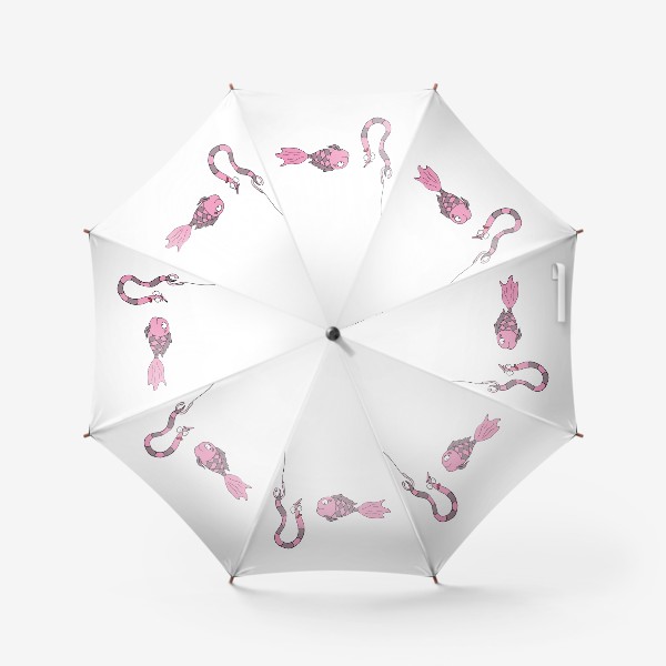 Зонт «Розовая рыбка на рыбалке. »