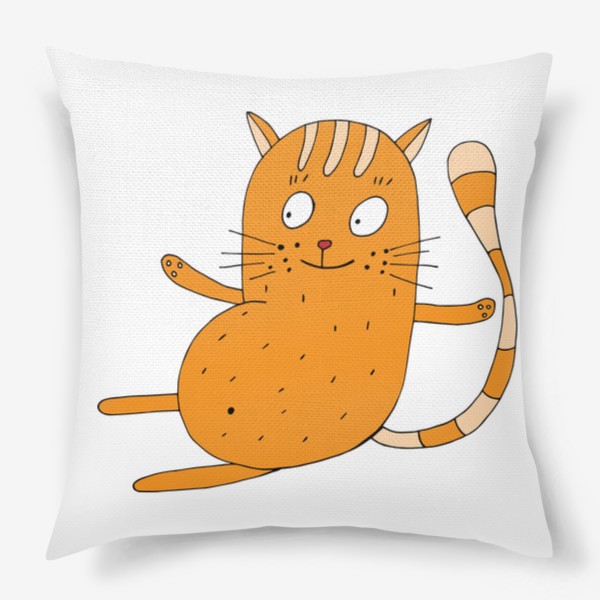 Подушка кот круглая. Круглый кот. Котик сидит на подушке рисунок. Круглый кот рисунок. Купикот