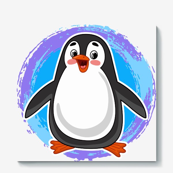 Холст «Мультяшный пингвин»